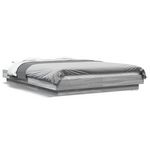 VIDAXL Cadre de lit et lumieres LED sans matelas sonoma gris 140x190cm