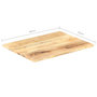 Voir la diapositive 6 : VIDAXL Dessus de table Bois de manguier solide 25-27 mm 90x70 cm