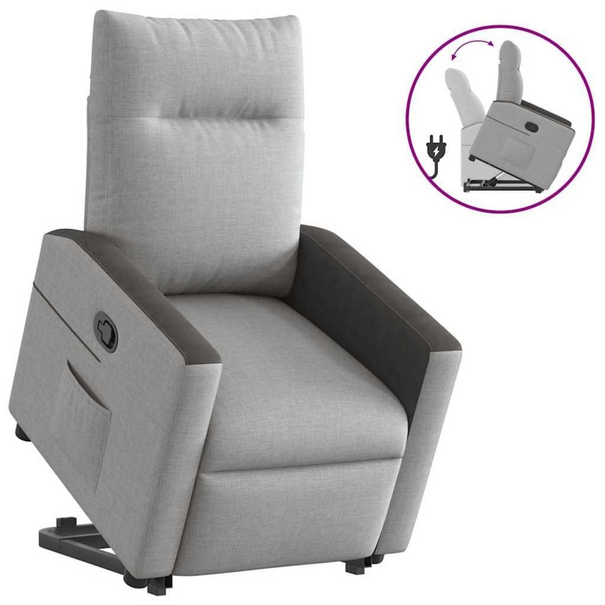 VIDAXL Fauteuil inclinable gris nuage tissu