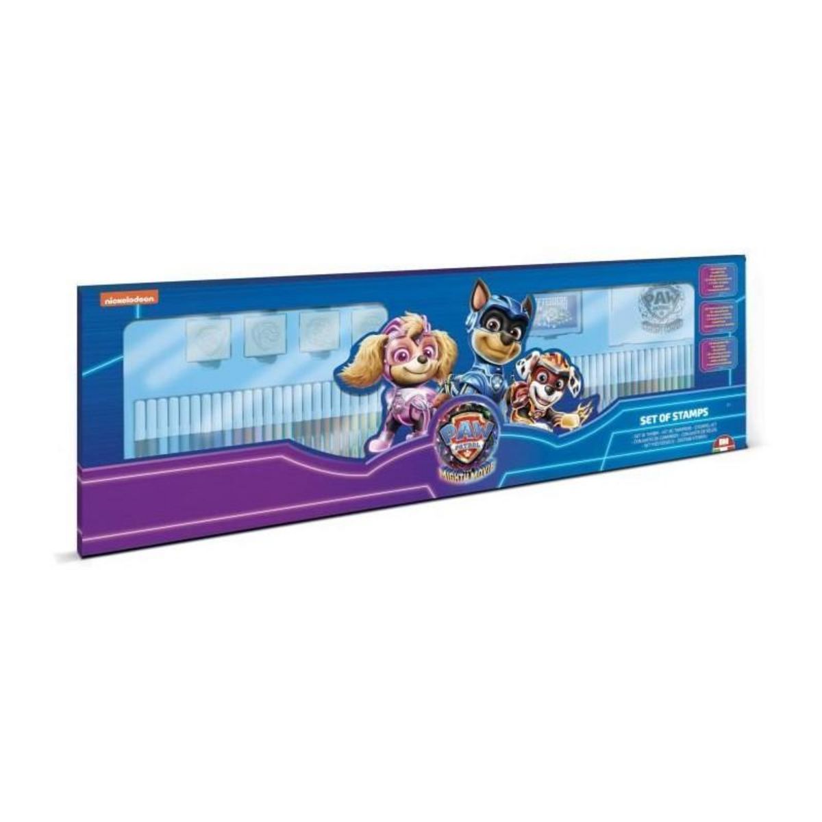 Multiprint Coffret coloriage - MULTIPRINT - 18144 - 60 feutres 4 tampons Pat Patrouille le Film