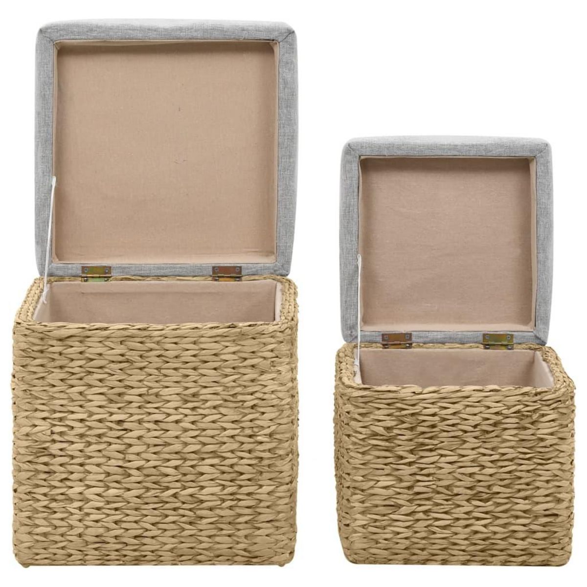 VIDAXL Repose-pied lot de 2 Jacinthe d'eau Gris