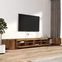 VIDAXL Ensemble de meubles TV avec lumieres LED 3 pcs Chene fume