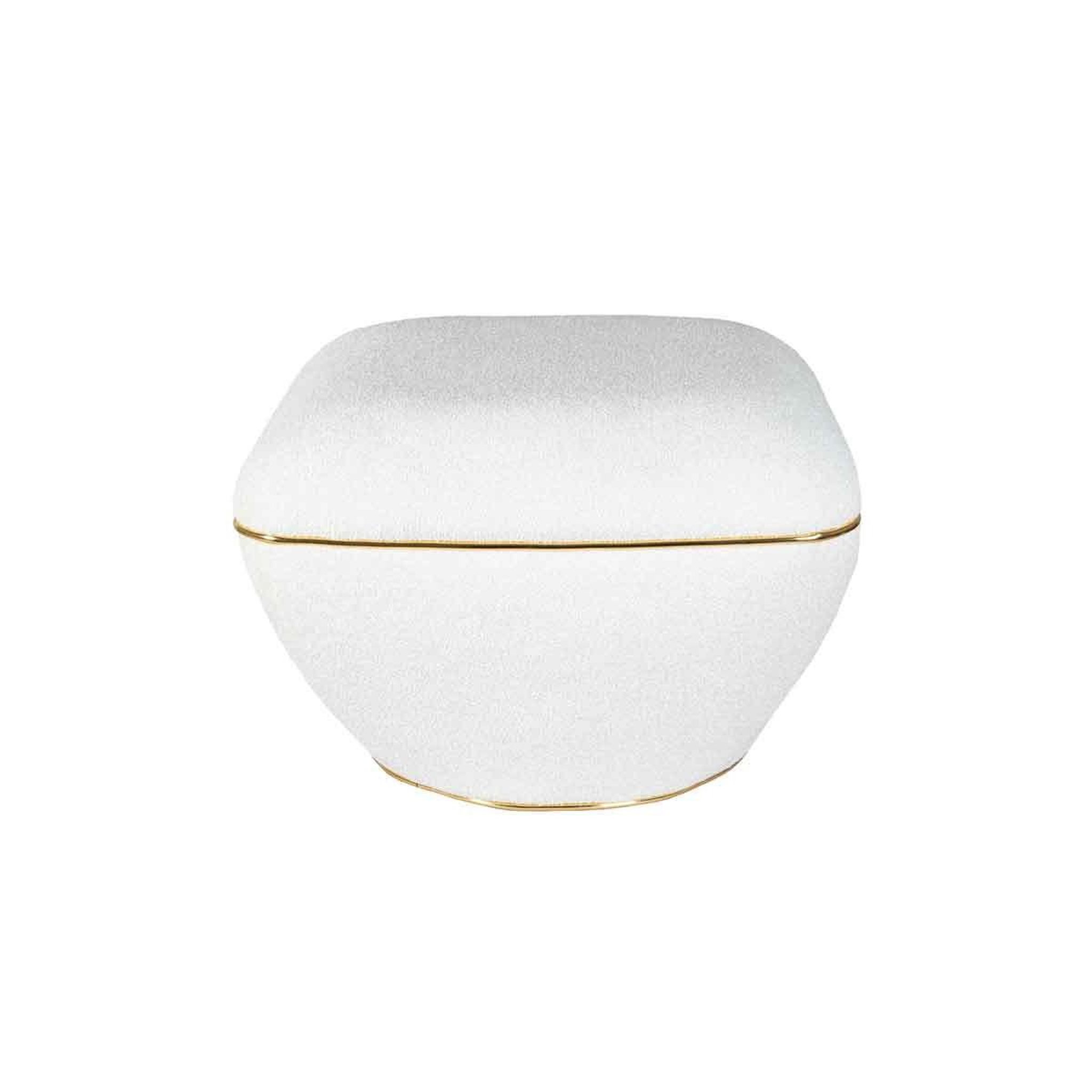 Voir la diapositive 2 : Paris Prix Tabouret carré déco  contessa  60cm blanc & or
