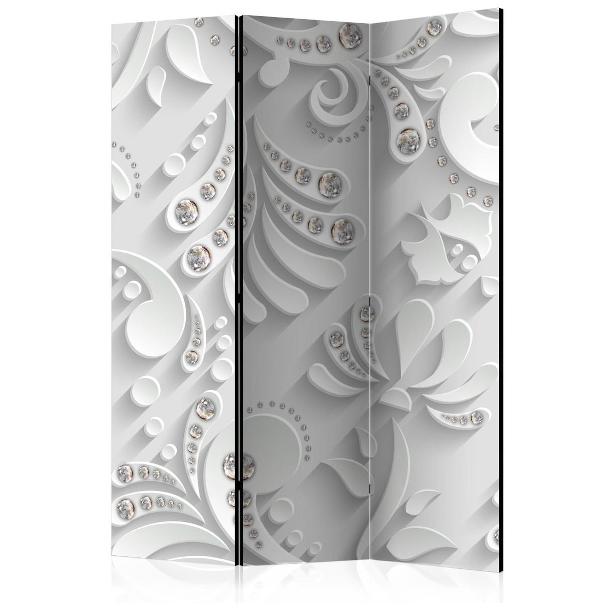 Paris Prix Paravent 3 volets  flowers with crystals  135x172cm