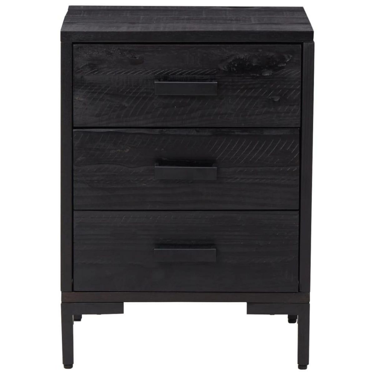 VIDAXL Table de chevet Noir 40x30x55 cm Bois de pin massif