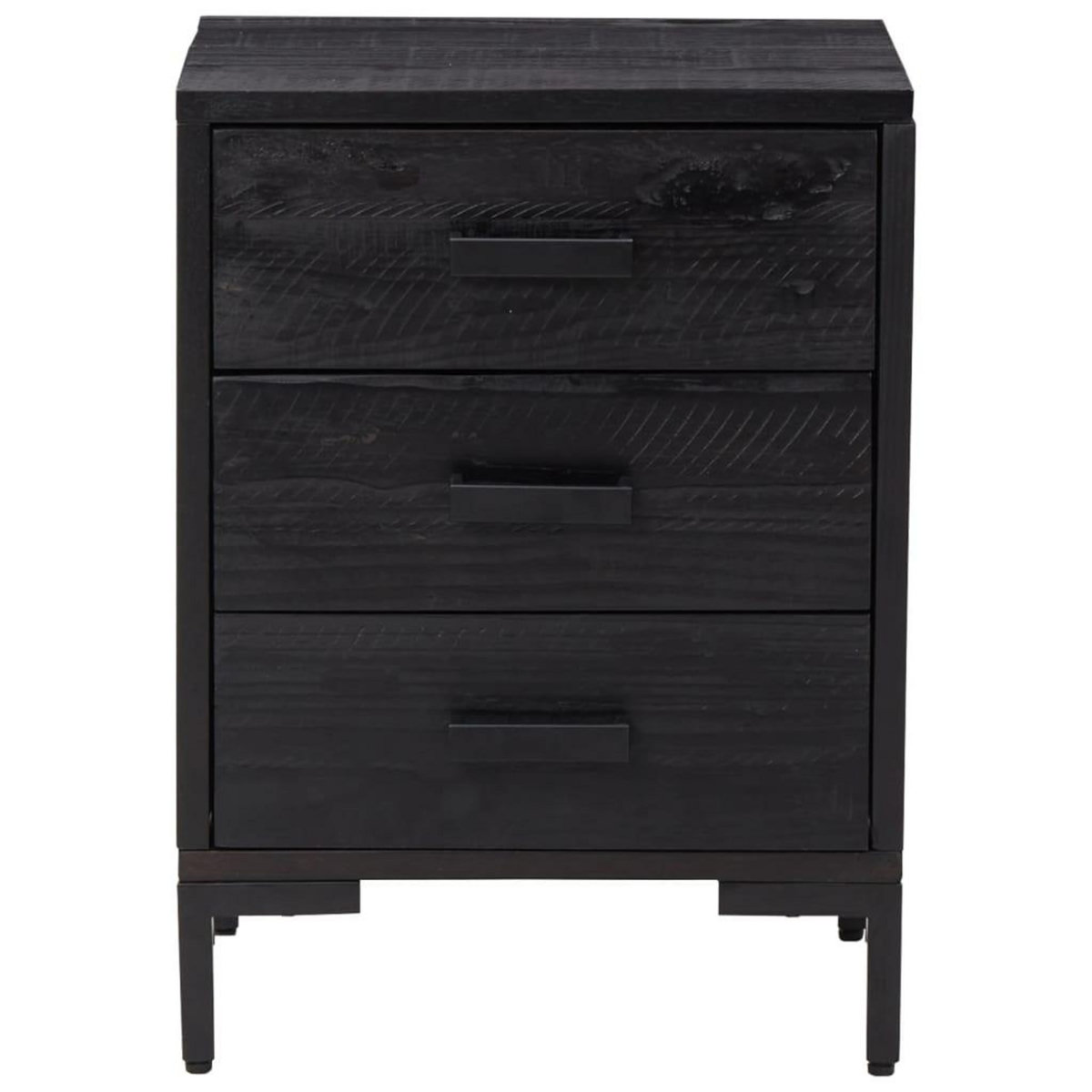 VIDAXL Table de chevet Noir 40x30x55 cm Bois de pin massif