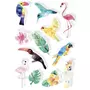 Graine créative 24 stickers 3D oiseaux tropicaux 6 cm