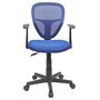 IDIMEX Chaise de bureau pour enfant STUDIO fauteuil pivotant et ergonomique avec accoudoirs, siège à roulettes hauteur réglable, mesh bleu