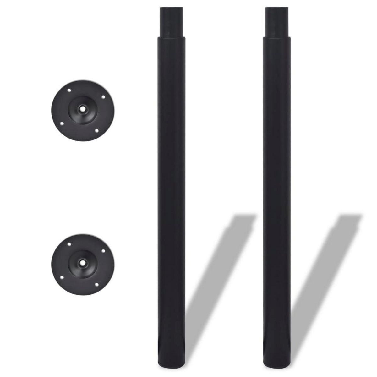 VIDAXL Pied de table telescopique 2 pcs Noir 710 mm - 1100 mm