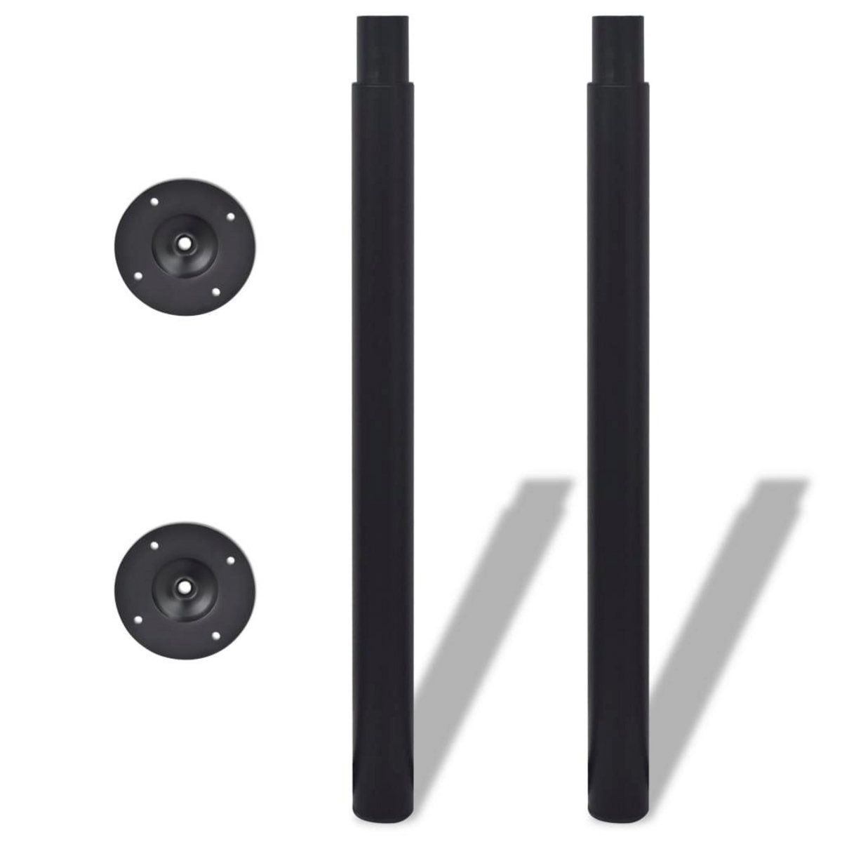 VIDAXL Pied de table telescopique 2 pcs Noir 710 mm - 1100 mm