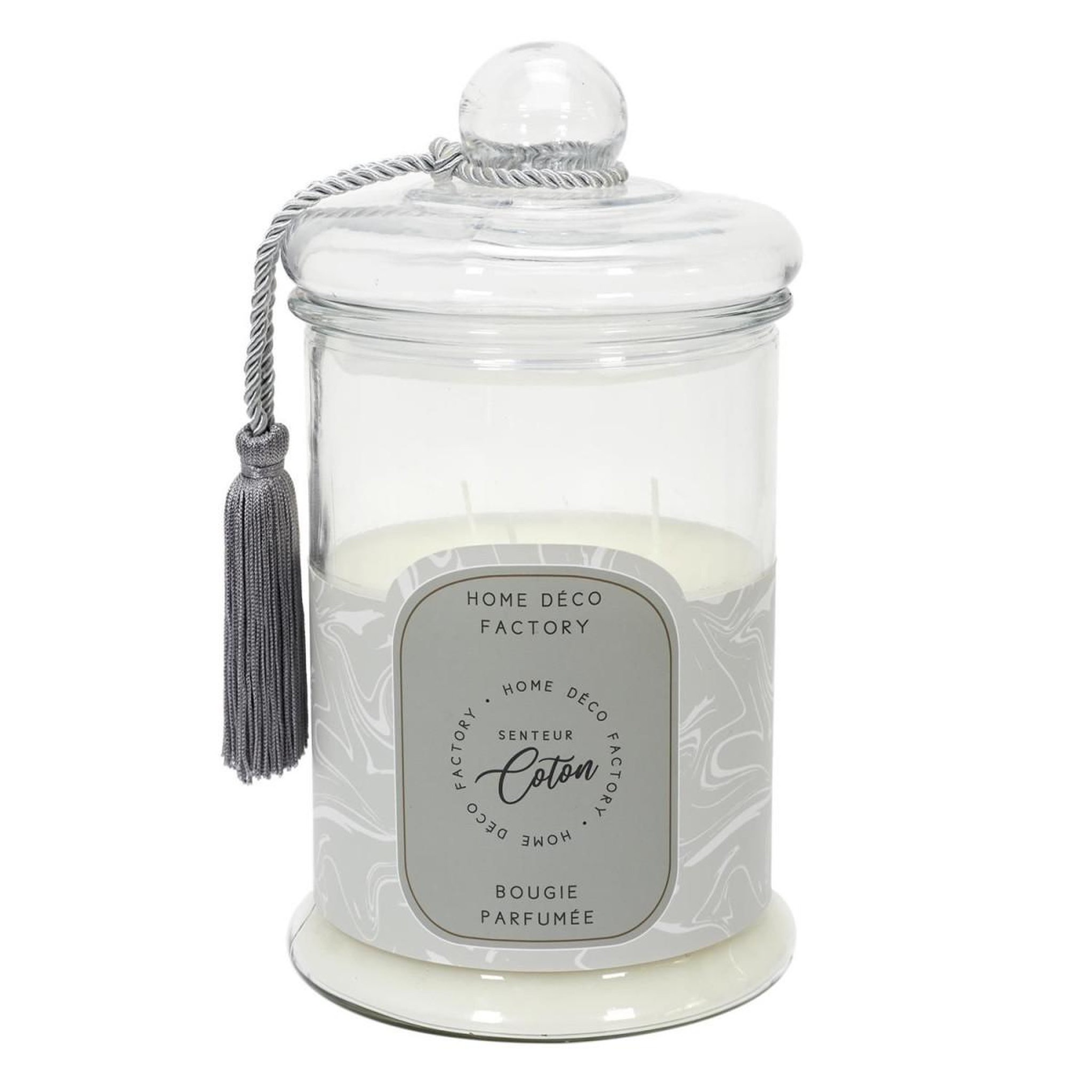 The Home Deco Factory Bougie parfumée en verre  bonbonnière  29cm coton