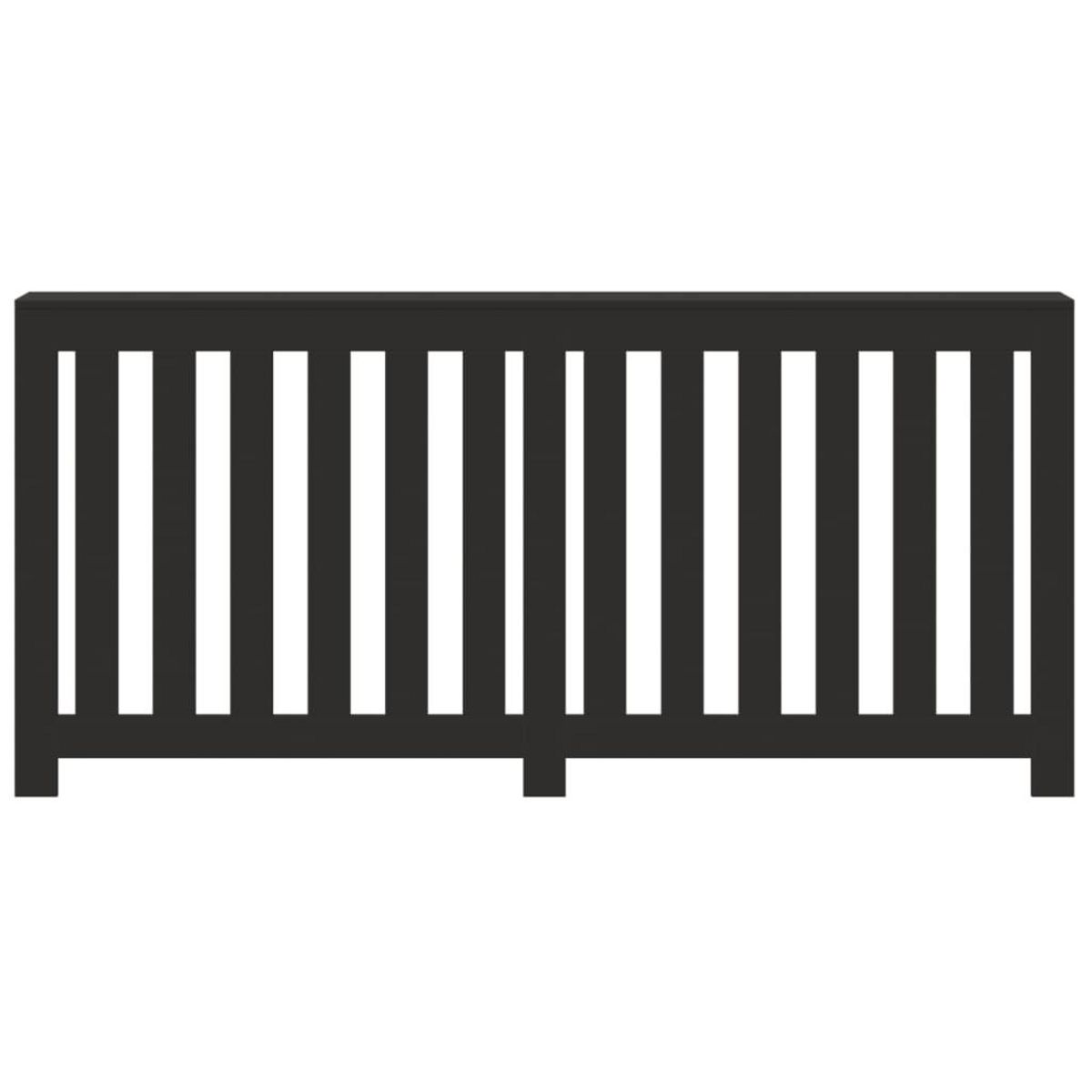 VIDAXL Cache-radiateur noir 175x20x82 cm bois d'ingenierie