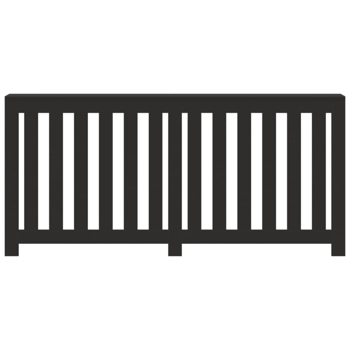 VIDAXL Cache-radiateur noir 175x20x82 cm bois d'ingenierie