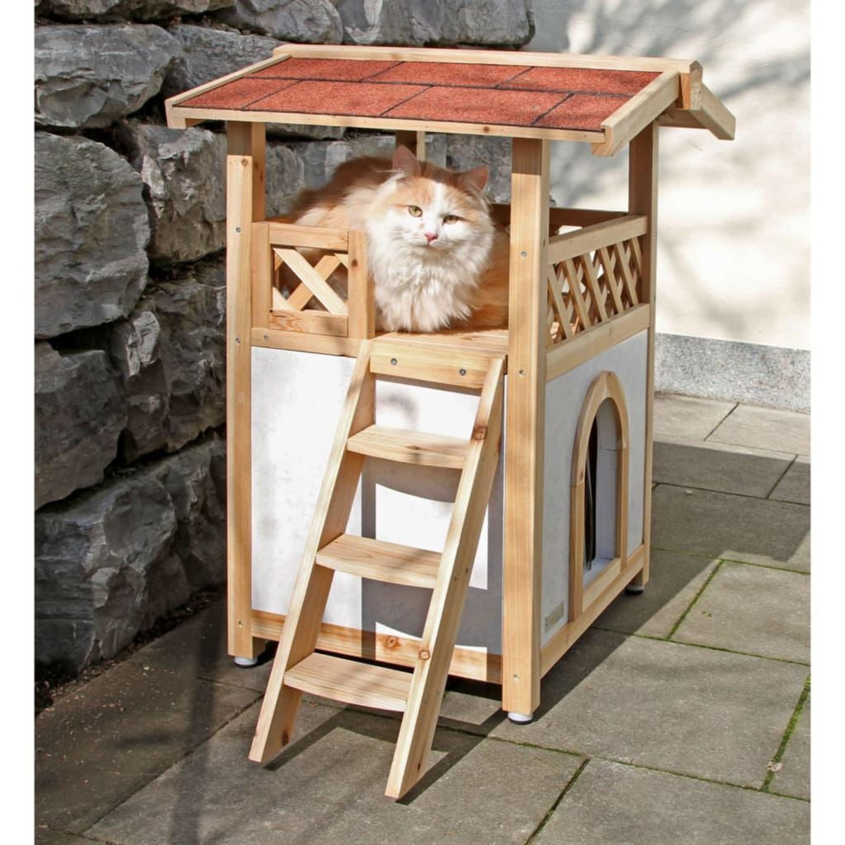 KERBL Kerbl Maison pour chats Tyrol Alpin 88x57x77 cm Marron clair