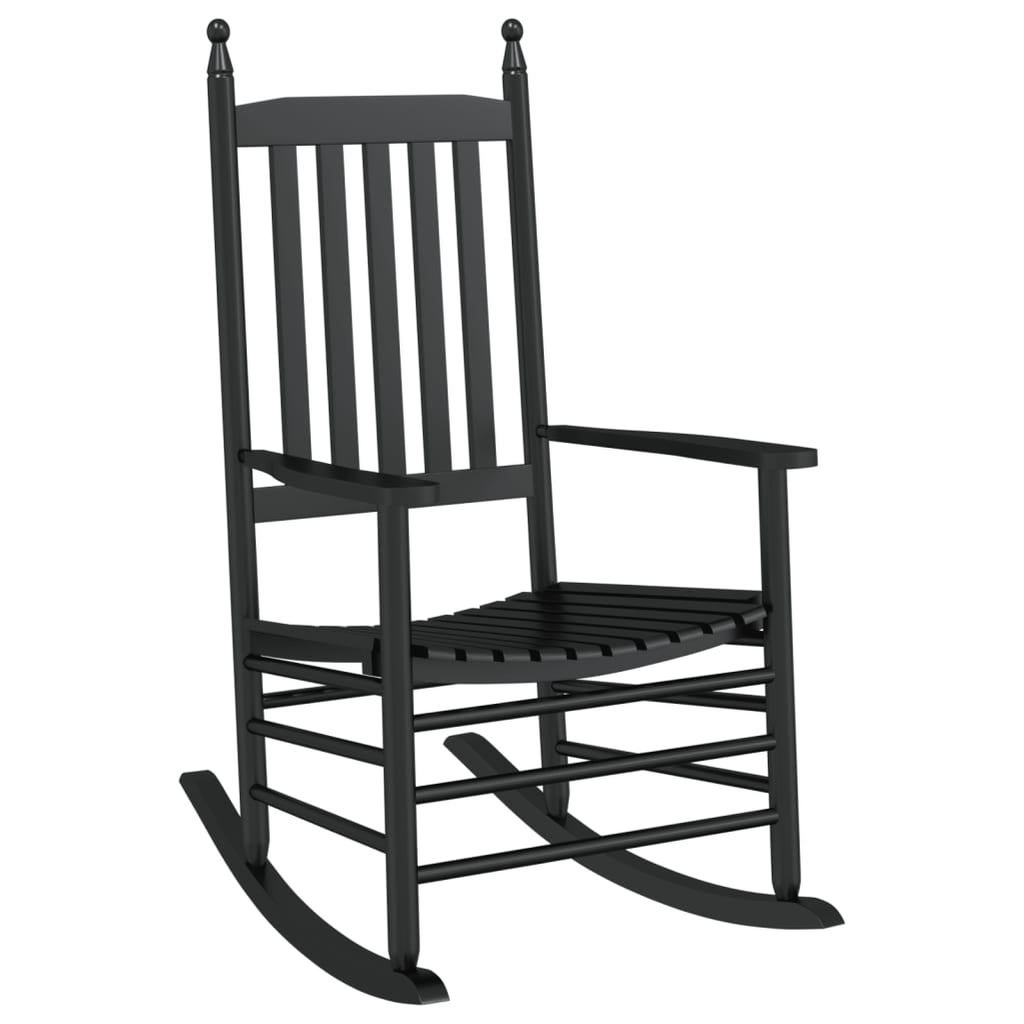 Voir la diapositive 3 : VIDAXL Chaise a bascule avec table pliable noir bois massif peuplier