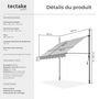 Voir la diapositive 6 : tectake Store à pince sans perçage avec manivelle gris clair 200 x 180 cm