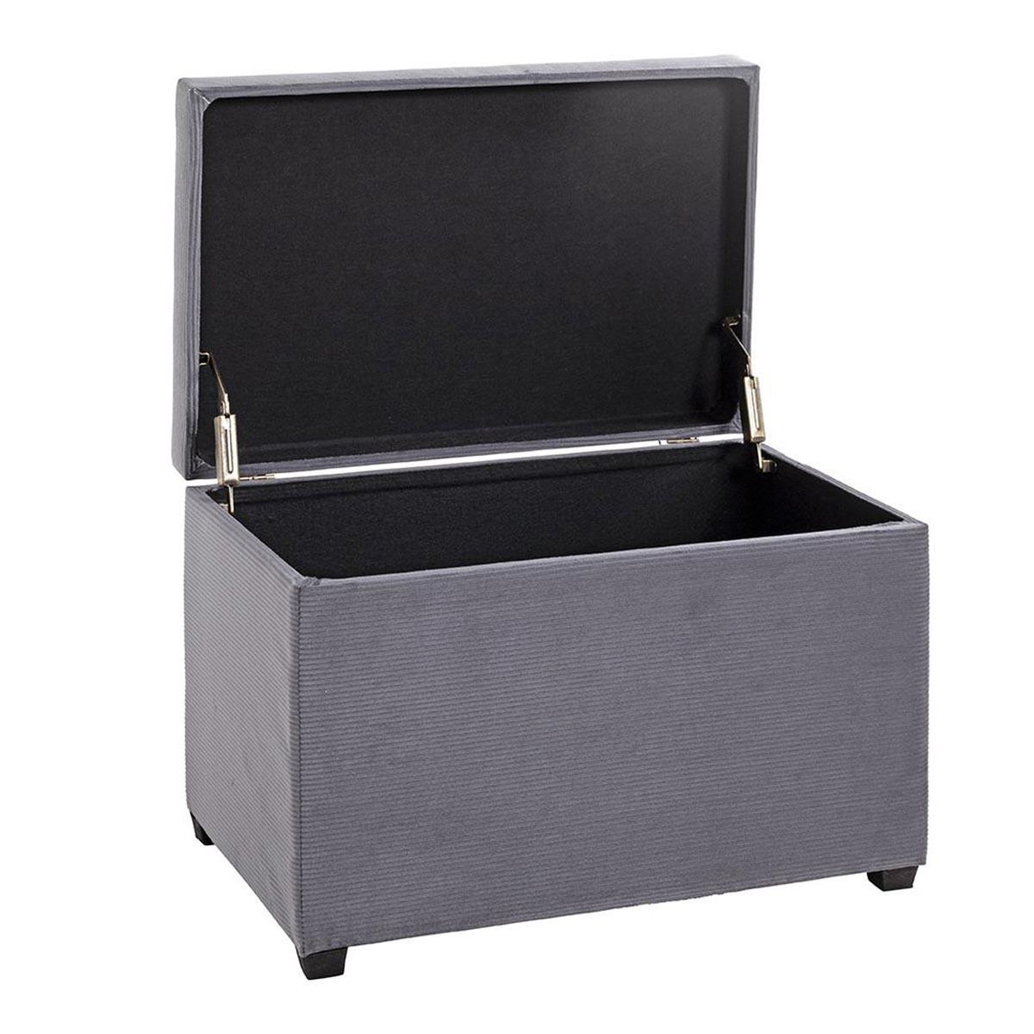 Voir la diapositive 2 : Paris Prix Banc coffre de rangement côtelé  timmy  58cm gris