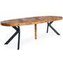Voir la diapositive 3 : Paris Prix Table Ronde Extensible  Zefane  110-260cm Noir & Noyer