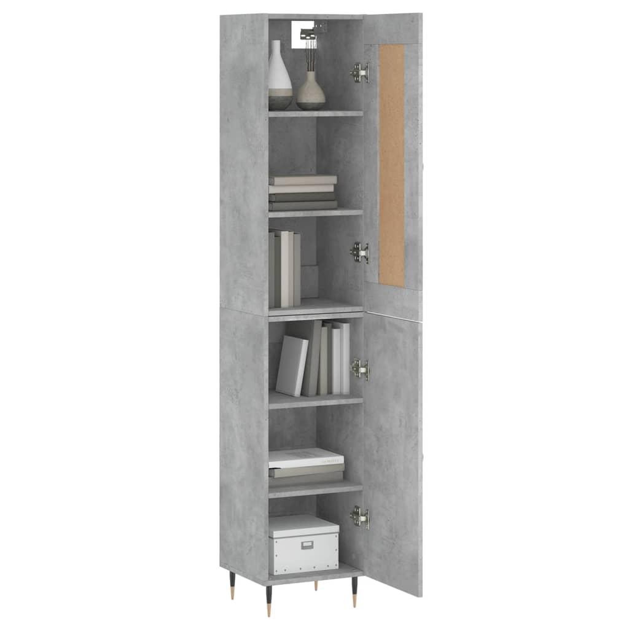 Voir la diapositive 3 : VIDAXL Buffet haut Gris beton 34,5x34x180 cm Bois d'ingenierie