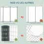 Voir la diapositive 4 : PAWHUT Grillage rouleau soudé - grillage à poule - maille 5L x 10H cm - hauteur 1,22 m - longueur 10 m - acier revêtement PVC vert
