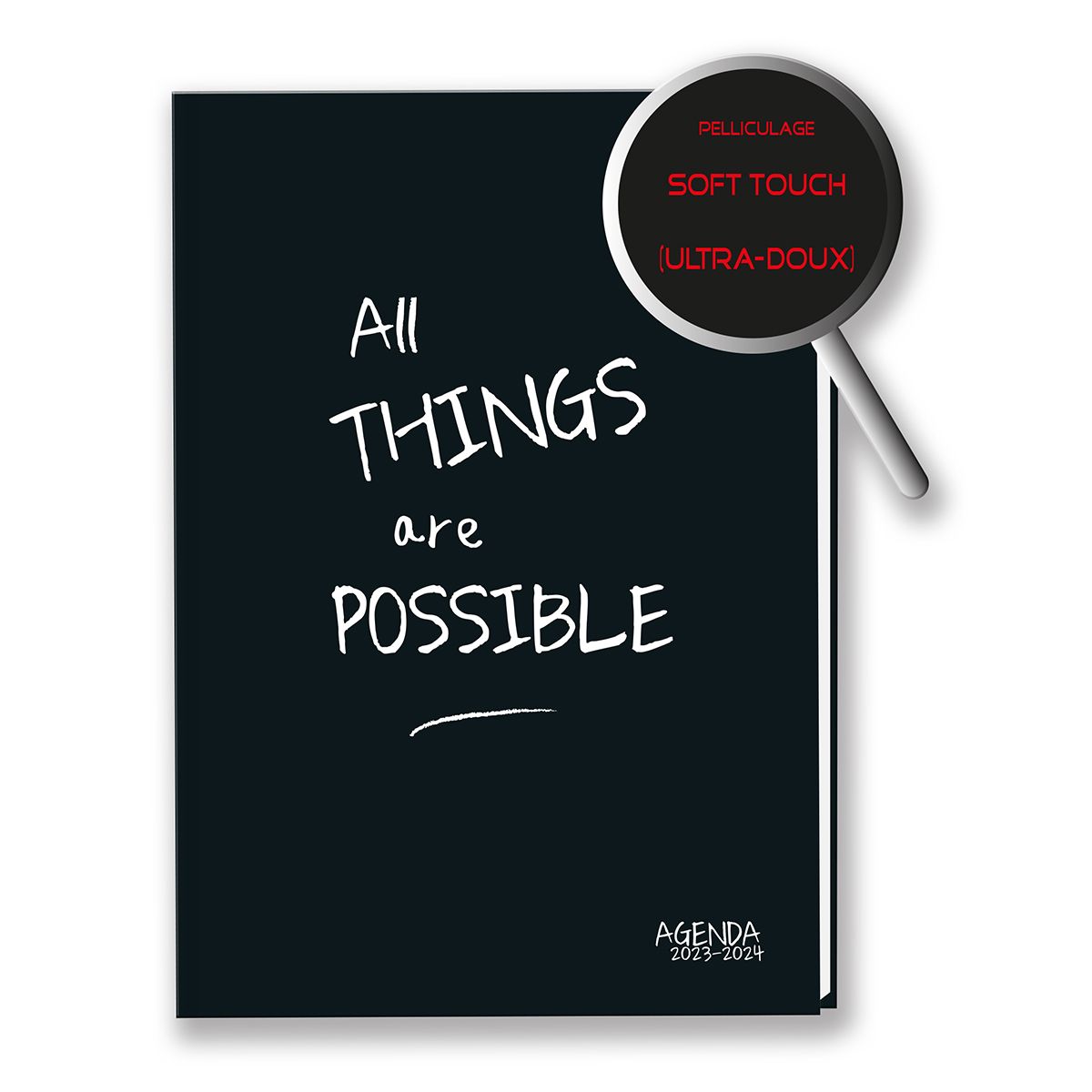 Agenda scolaire journalier All things are possible coloris aléatoire 2023-2024