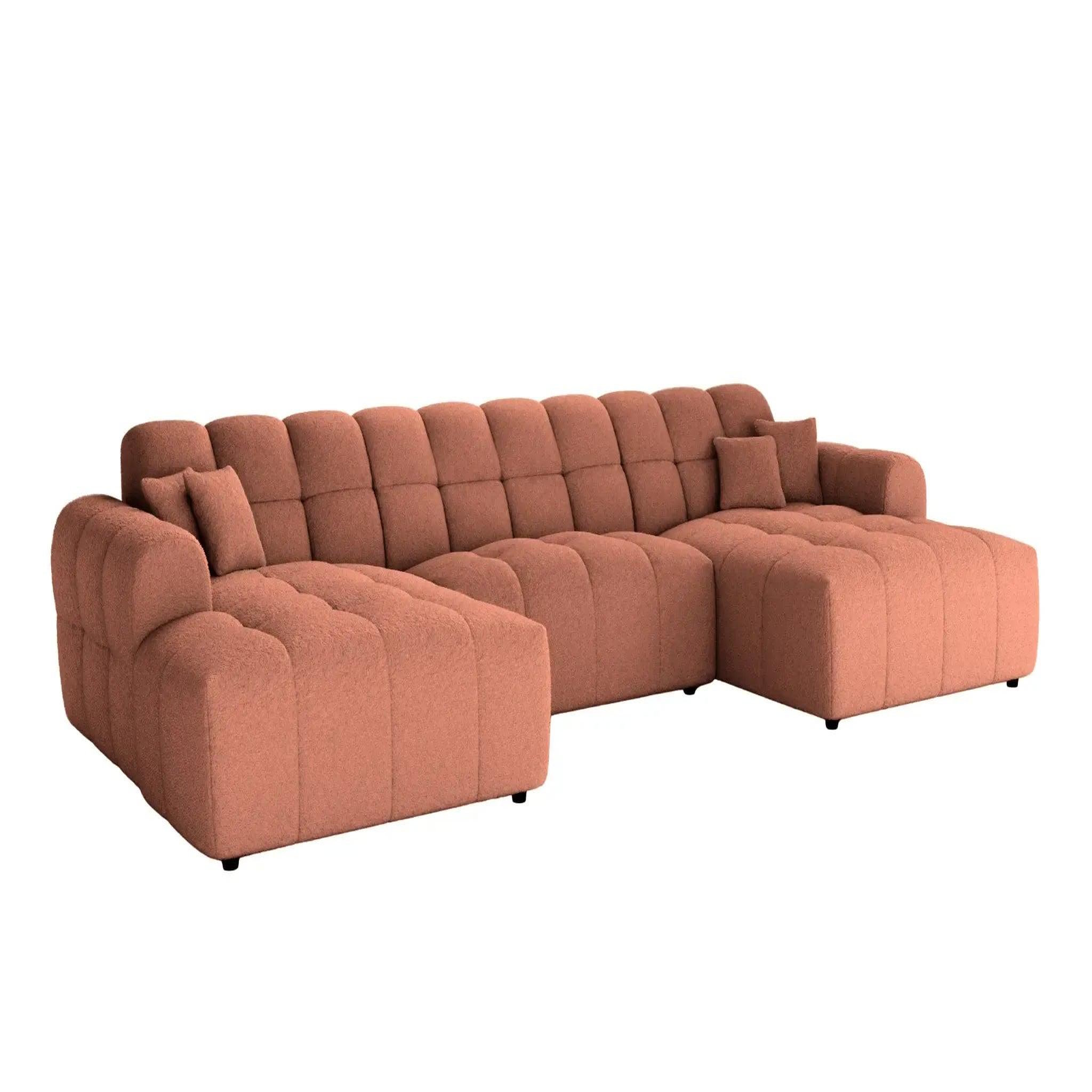 Voir la diapositive 6 : CASANOVA PARIS Alexia - canapé panoramique tissu bouclette