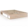 Voir la diapositive 3 : ID MARKET Cadre de lit double SALEM avec rangements et sommier 140 x 190 cm façon hêtre et blanc