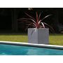 Voir la diapositive 2 : Eda Jardinière carrée Volcania effet pierre 39,5 x 39,5 x 43,5 cm - 31 L - Gris galet - Eda