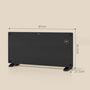 Voir la diapositive 3 : HOMCOM Radiateur à convection 2000W mural autoportant - affichage LED, timer 24h, thermostat, télécommande - verre noir
