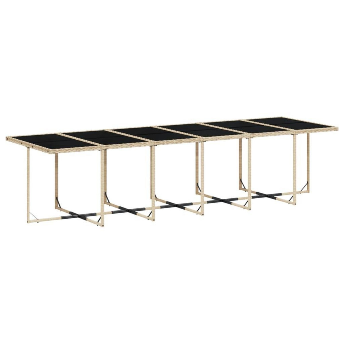 VIDAXL Ensemble a manger de jardin et coussins 13 pcs beige