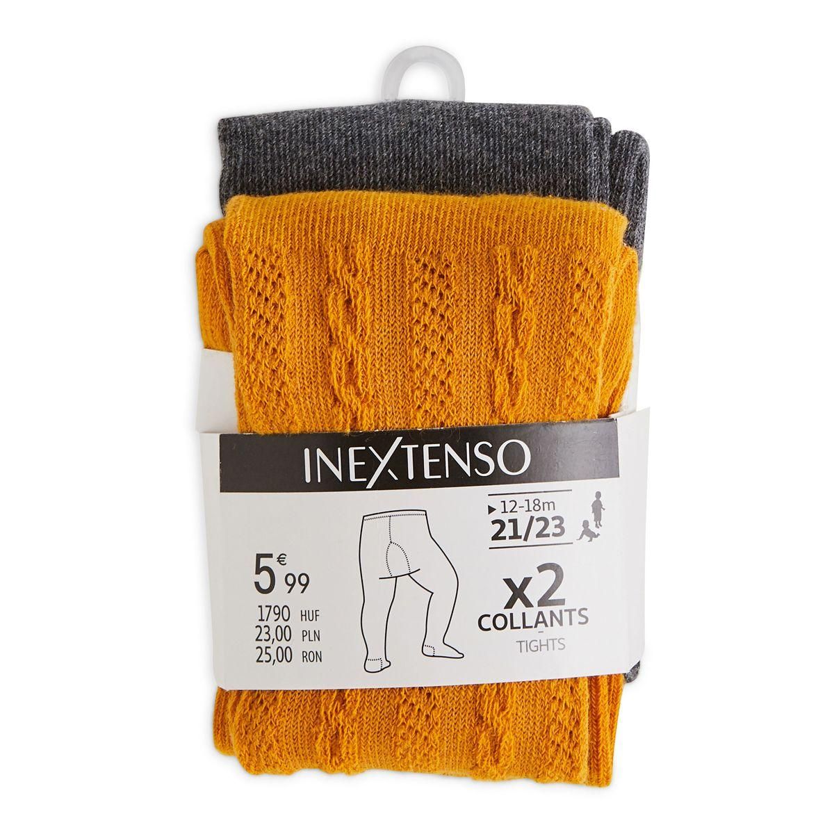 IN EXTENSO Lot de 2 paires de collants bébé fille