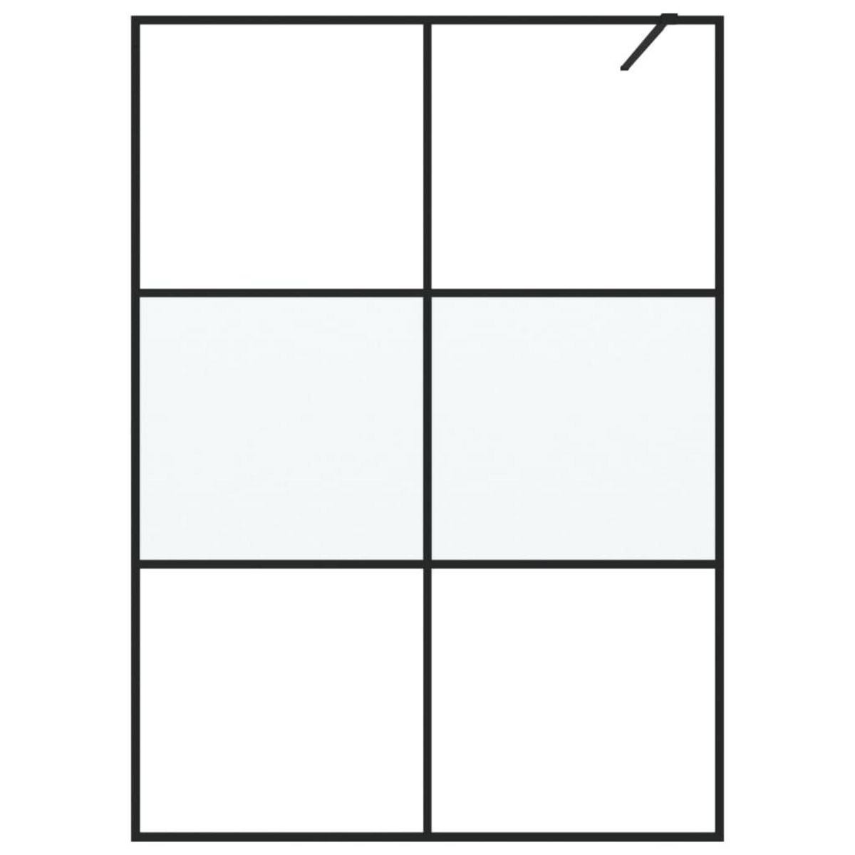 VIDAXL Paroi de douche Noir 140x195 cm Verre ESG demi-depoli
