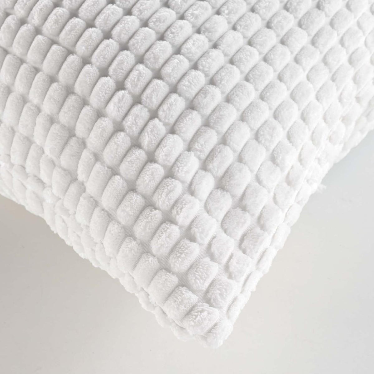 Paris Prix Coussin Déco en Velours Relief  Swing  45x45cm Blanc