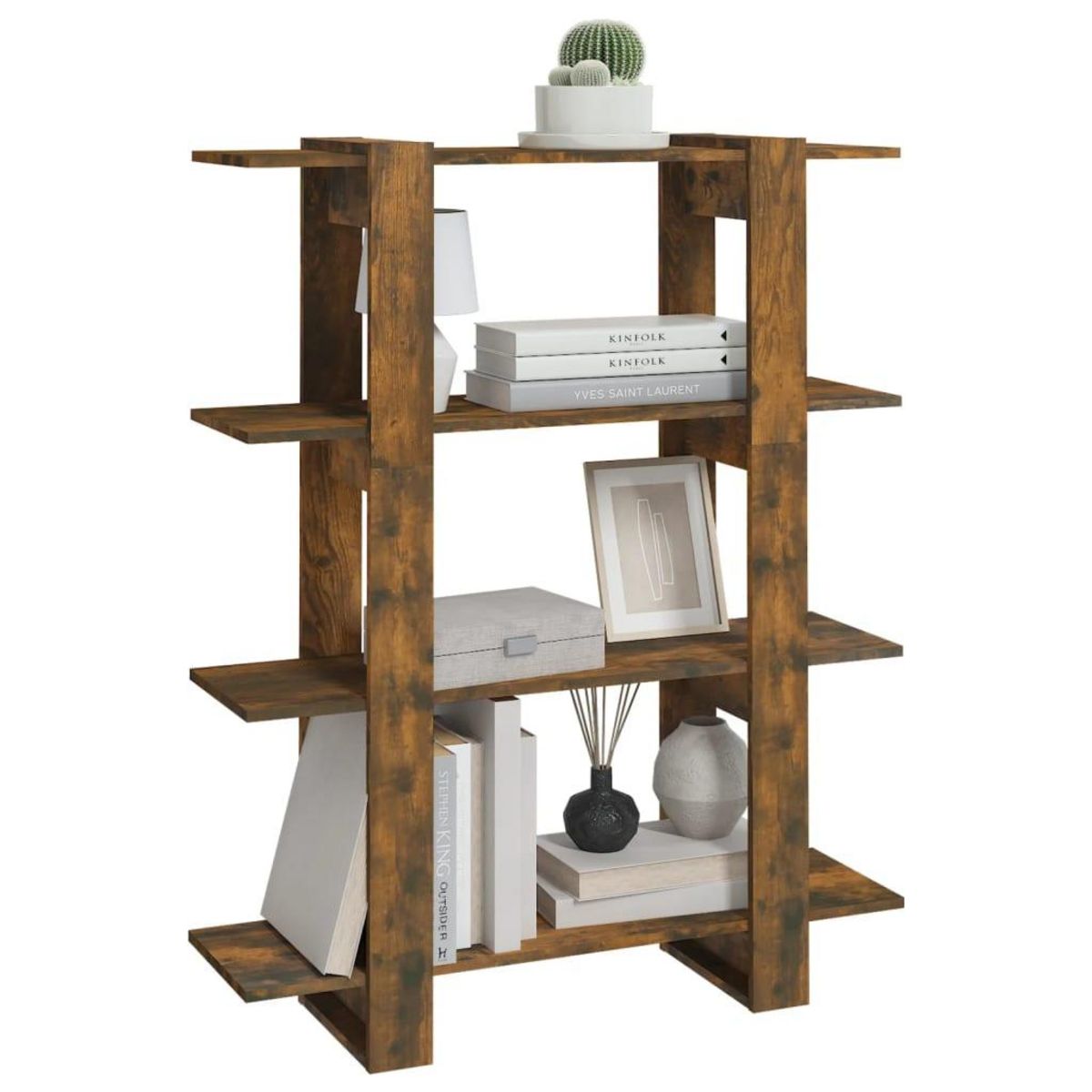 VIDAXL Bibliotheque/Separateur de piece Chene fume 100x30x123,5 cm