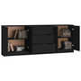 Voir la diapositive 5 : VIDAXL Buffets 3 pcs noir bois d'ingenierie