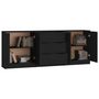 Voir la diapositive 5 : VIDAXL Buffets 3 pcs noir bois d'ingenierie