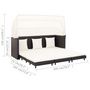 Voir la diapositive 6 : VIDAXL Canape-lit extensible 3 places avec toit Resine tressee Noir