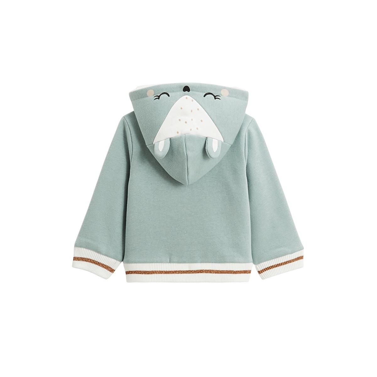 Petit Béguin Sweat à capuche zippé bébé en molleton Alma