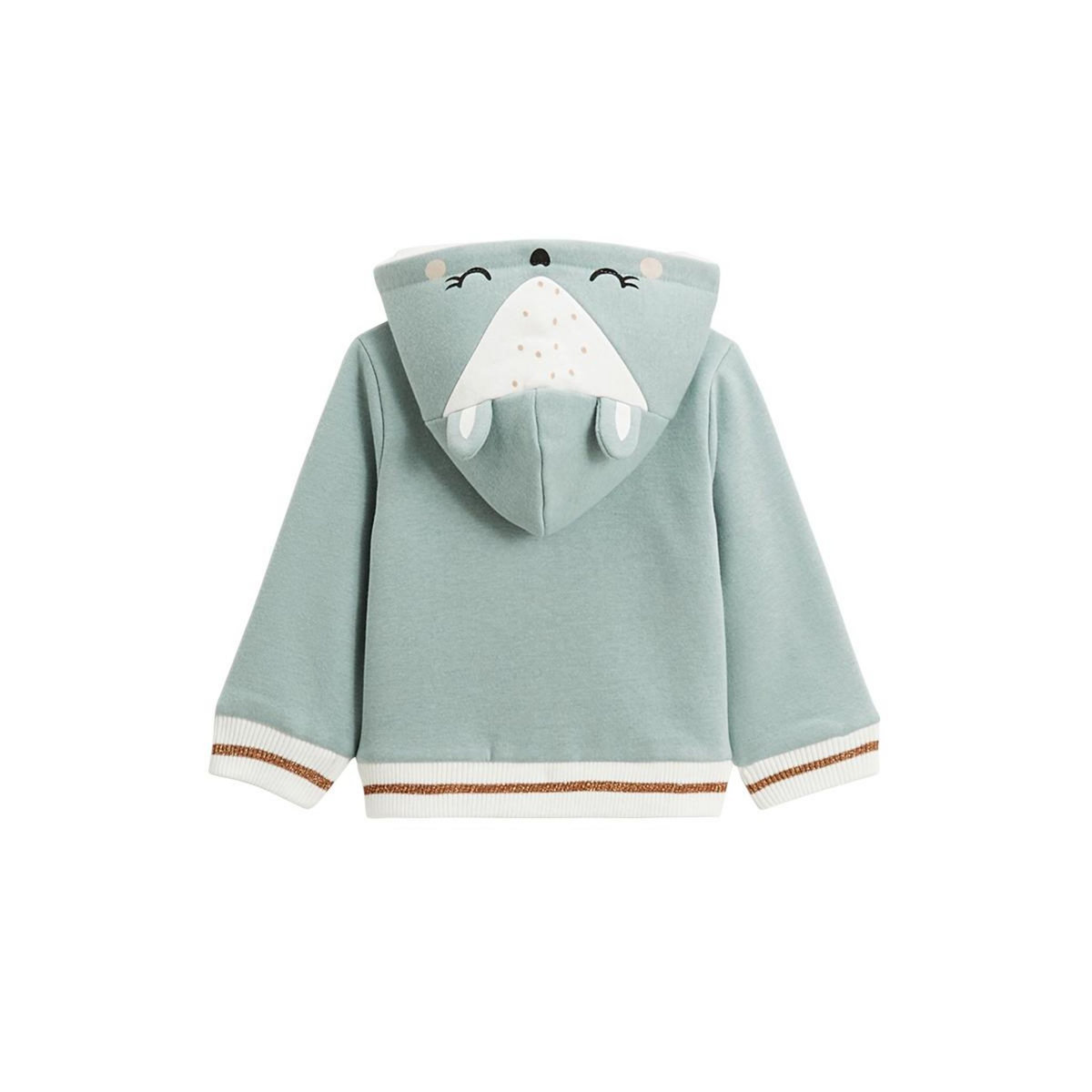 Petit Béguin Sweat à capuche zippé bébé en molleton Alma