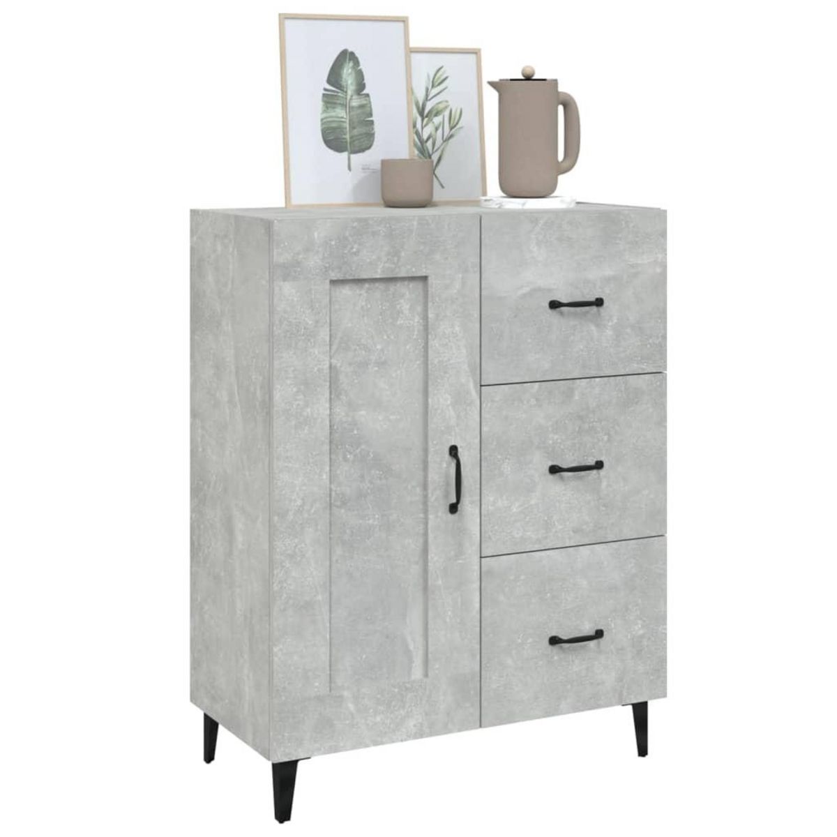 VIDAXL Buffet Gris beton 69,5x34x90 cm Bois d'ingenierie