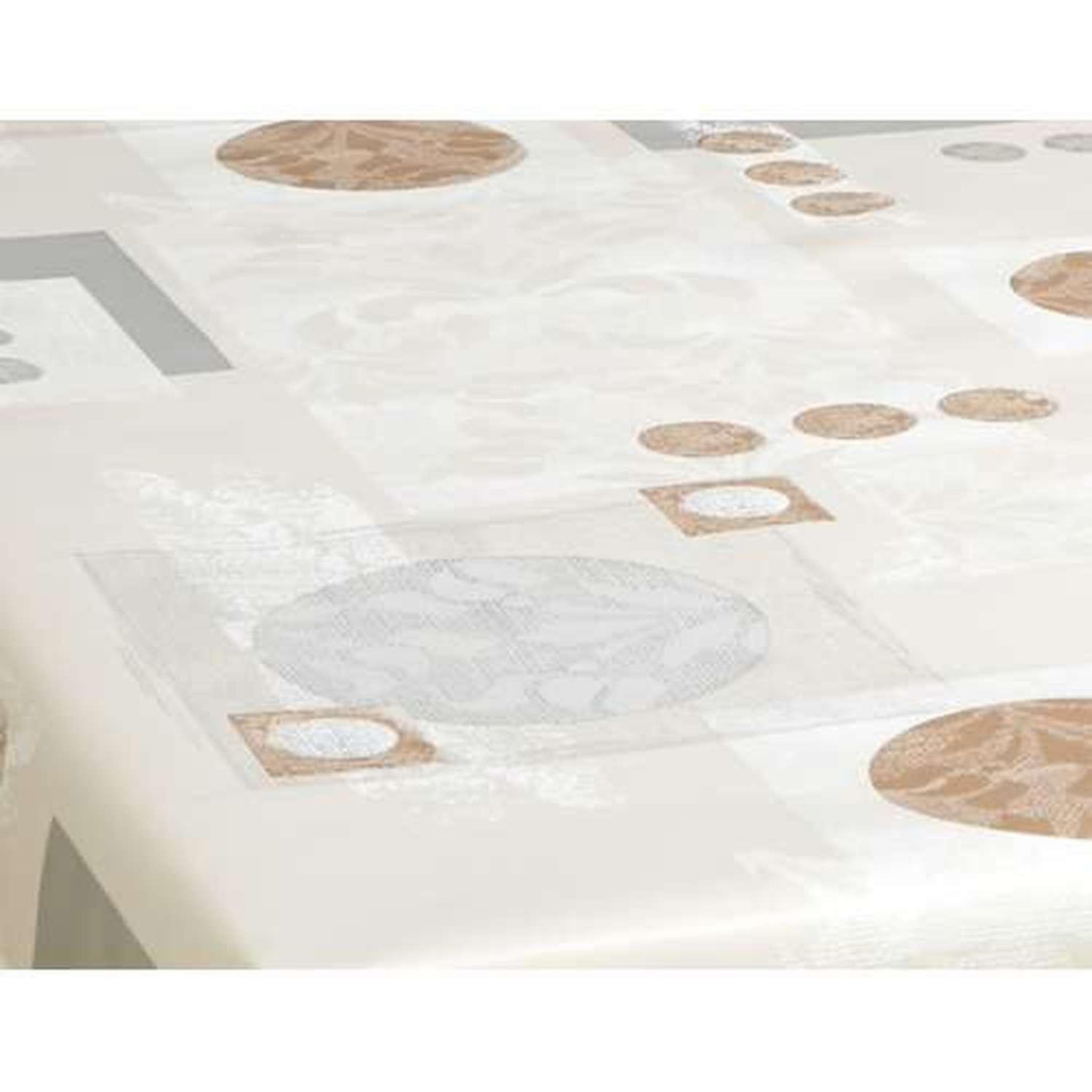 Voir la diapositive 3 : TOILINUX Nappe en toile cirée rectangulaire alma - 140 x 250 cm - ecru