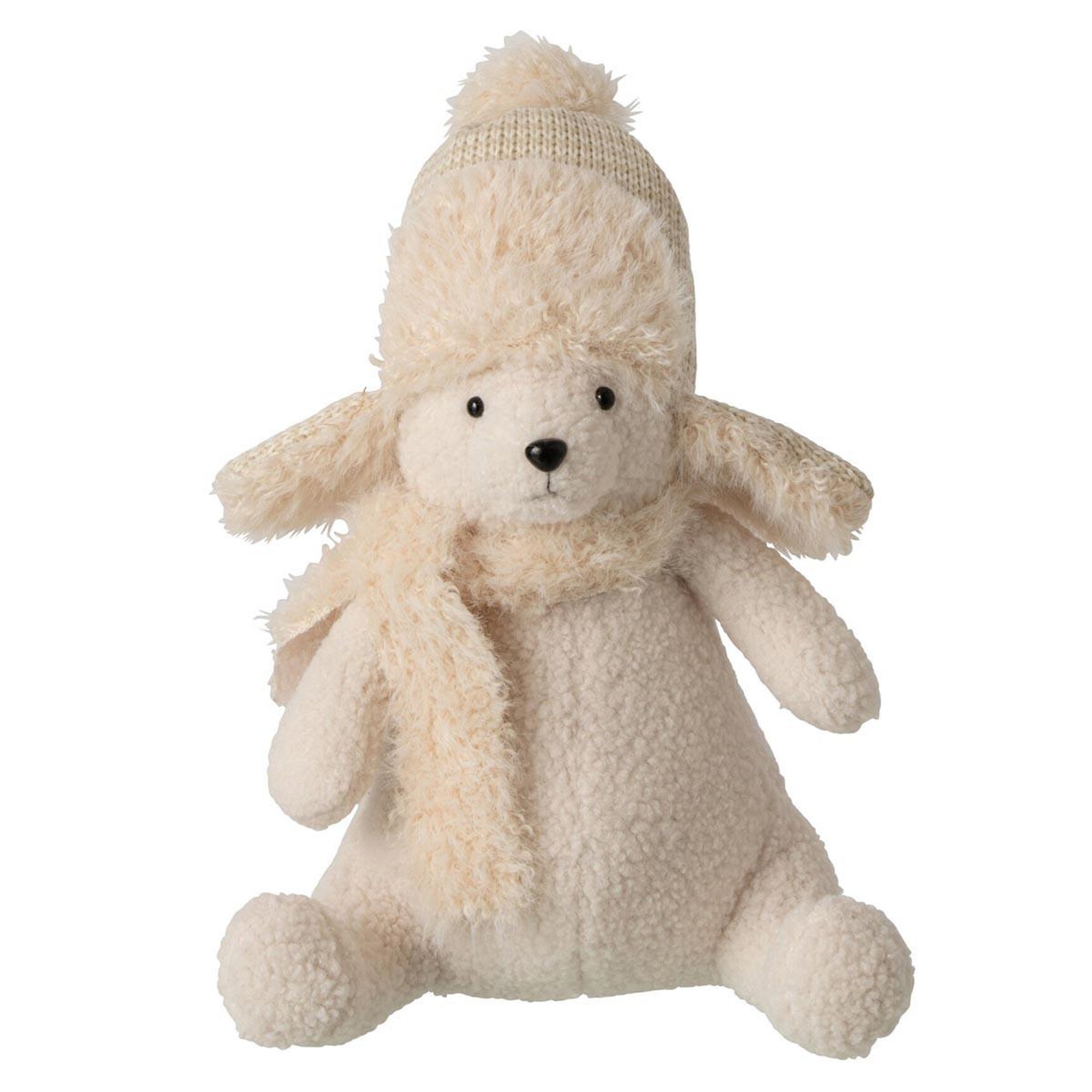 J-LINE Statuette ours assis  bo  36cm beige