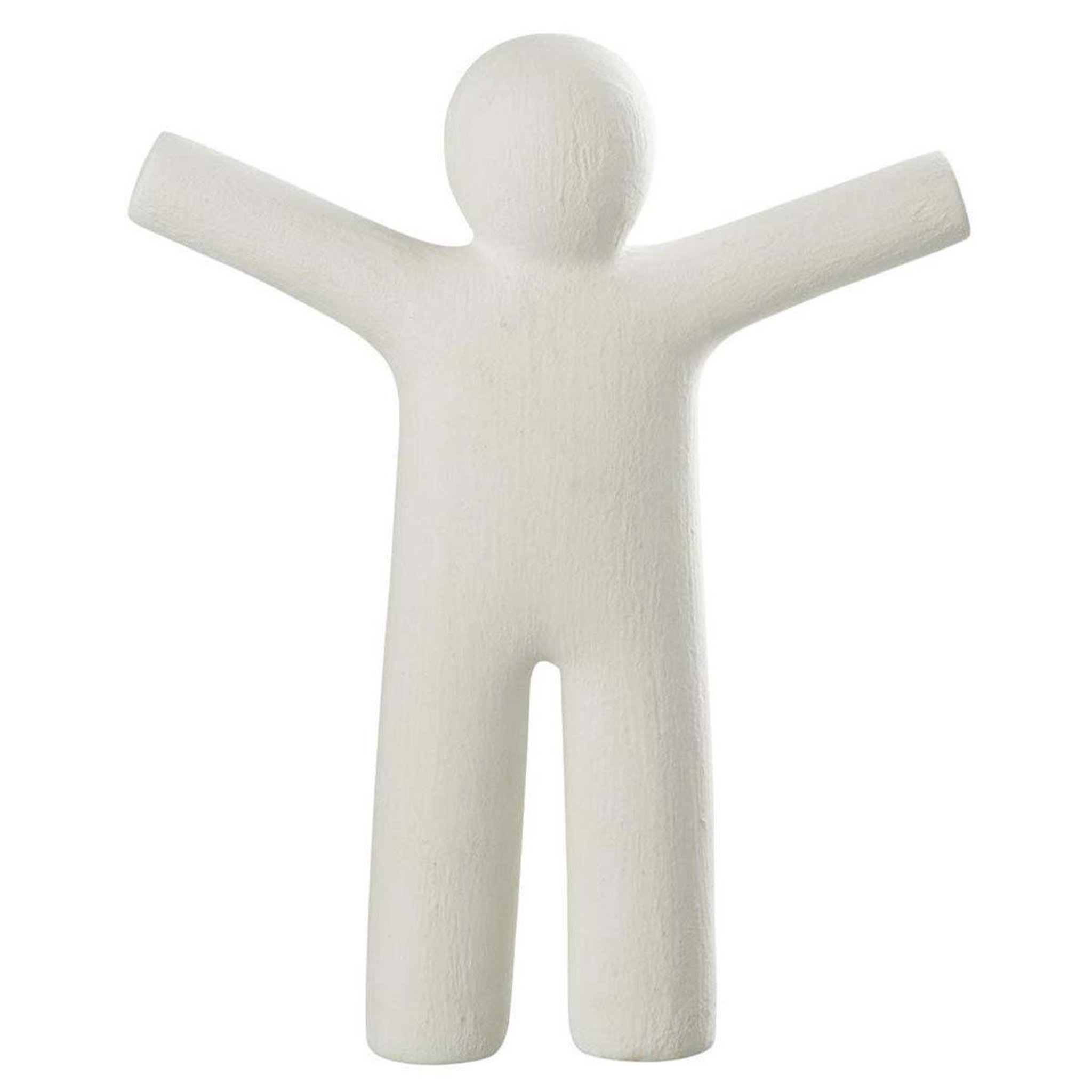 J-LINE Statuette déco  p'tit maurice rugueux  41cm blanc