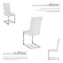 Voir la diapositive 3 : tectake Ensemble de chaises de salle à manger rembourré avec revêtement aspect cuir blanc Lot de 4