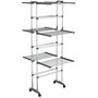 Voir la diapositive 2 : VIDAXL Etagere a linge a 3 niveaux avec roues Argente 60x70x129 cm