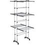 Voir la diapositive 2 : VIDAXL Etagere a linge a 3 niveaux avec roues Argente 60x70x129 cm