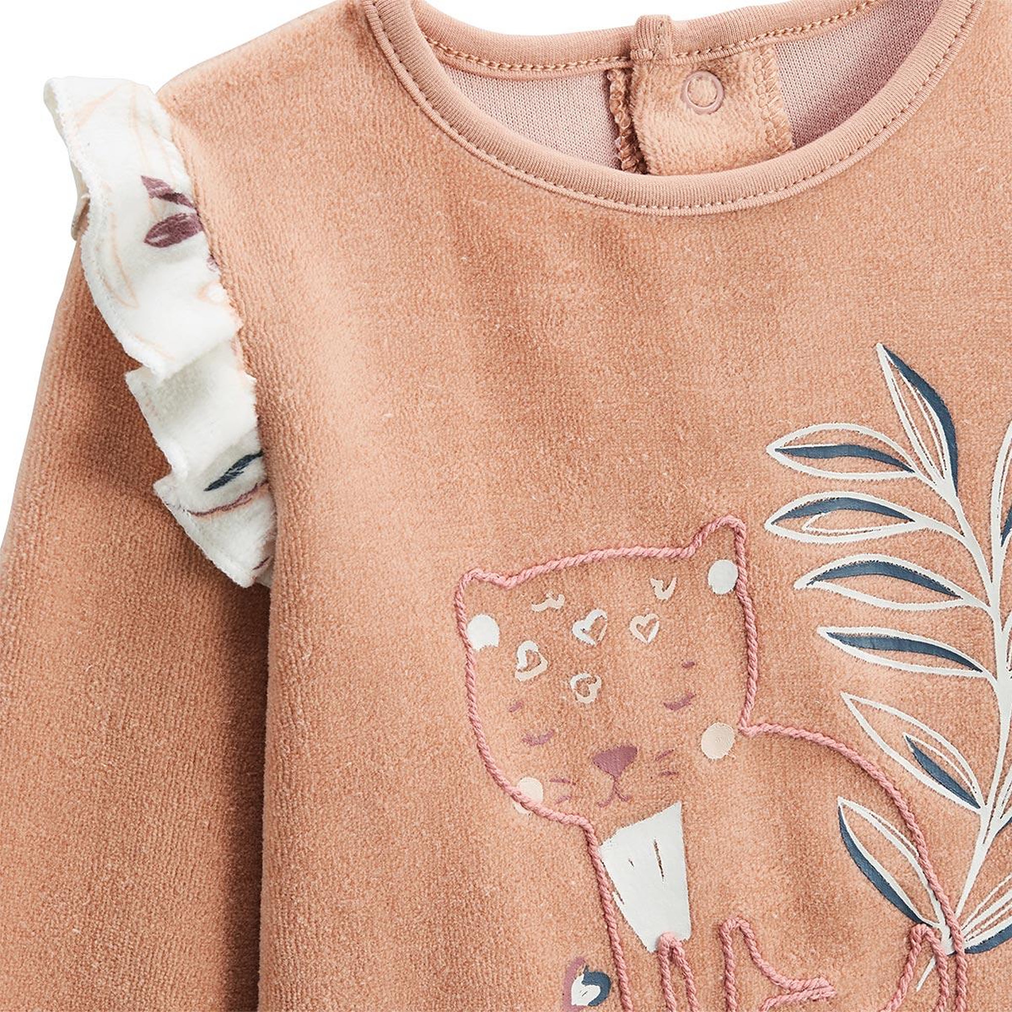 Voir la diapositive 3 : Petit Béguin Pyjama enfant 2 pièces en velours Matcha