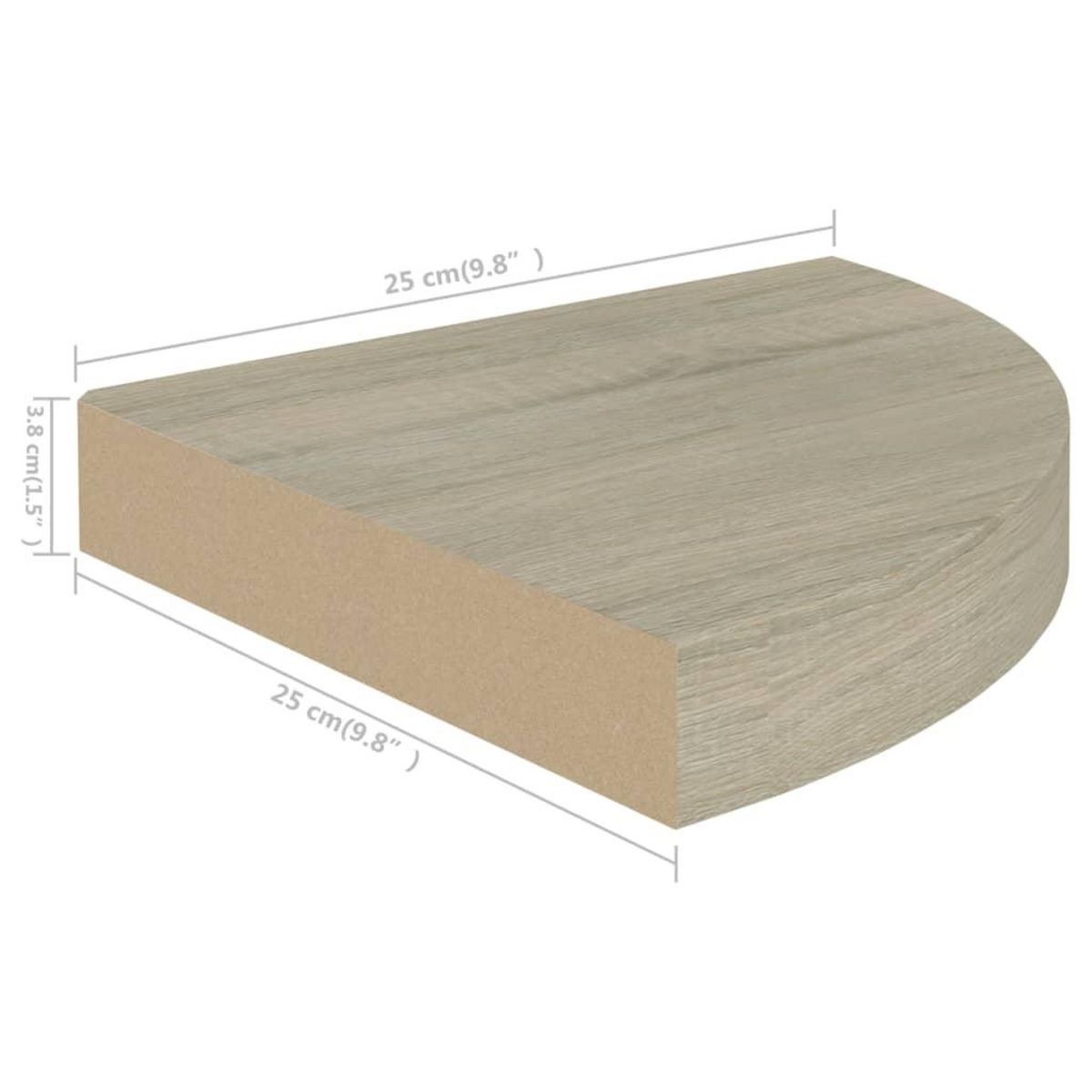 VIDAXL Etageres d'angle flottantes 2 pcs chene 25x25x3,8 cm MDF