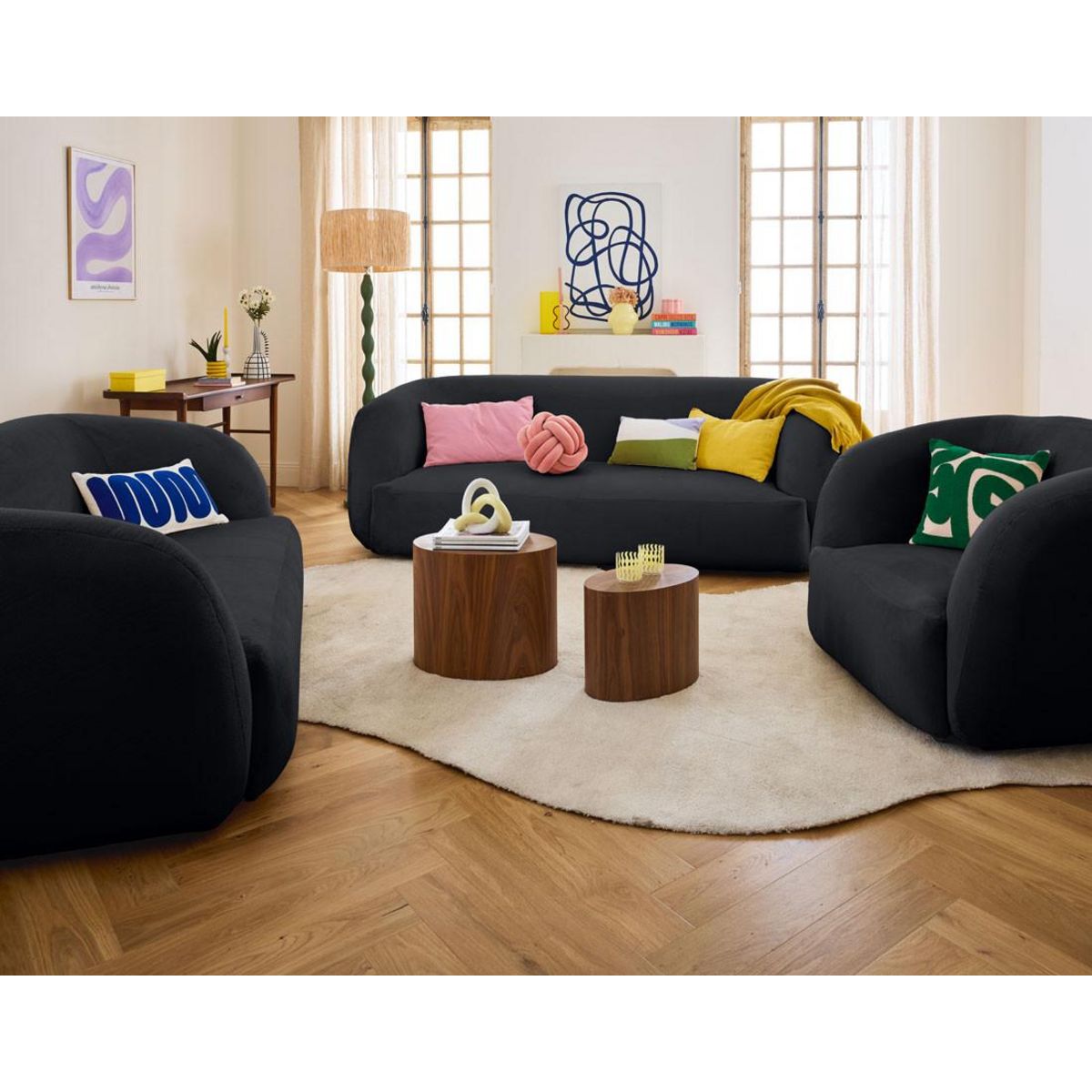 LISA DESIGN Ernee - fauteuil cocon - en velours