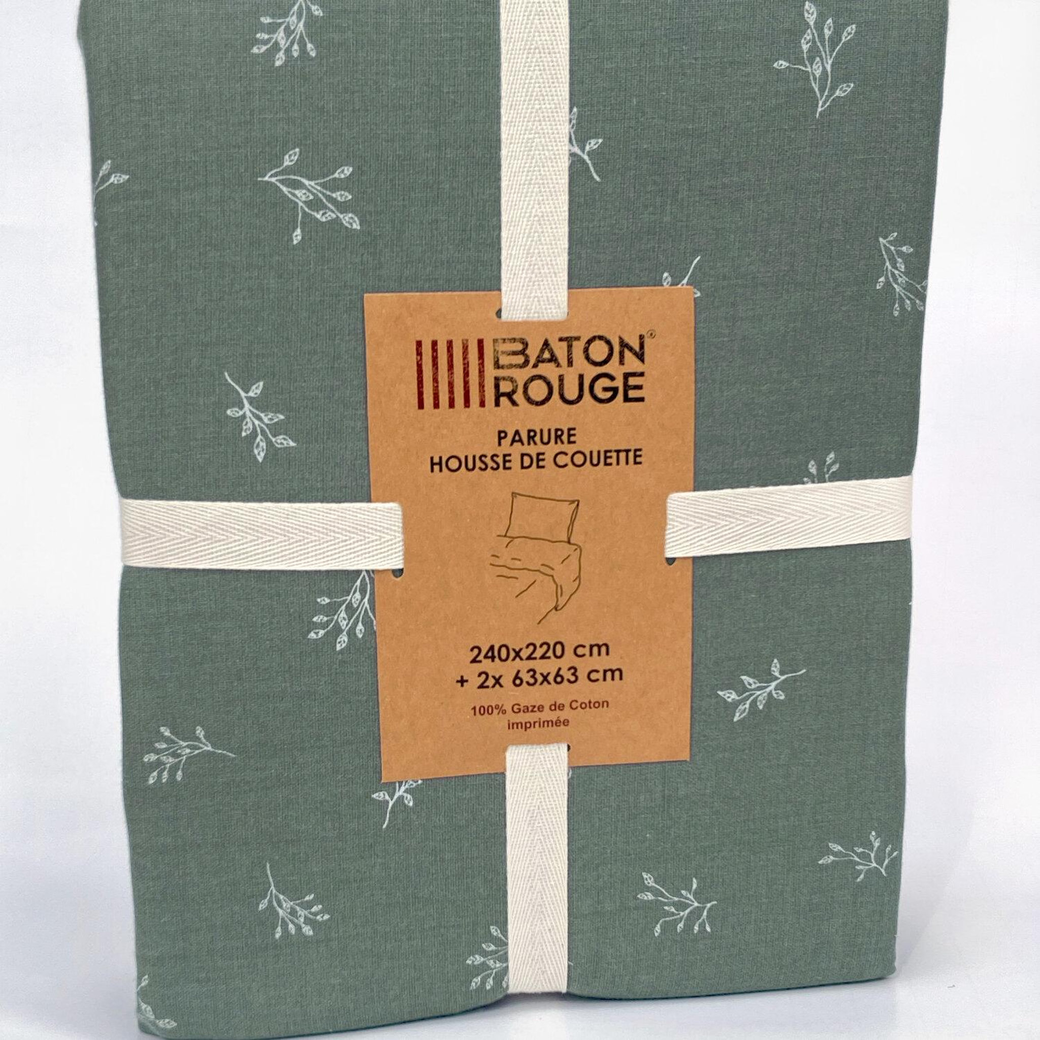 Voir la diapositive 6 : BATON ROUGE Parure housse de couette 100% gaze de coton imprimé celestine